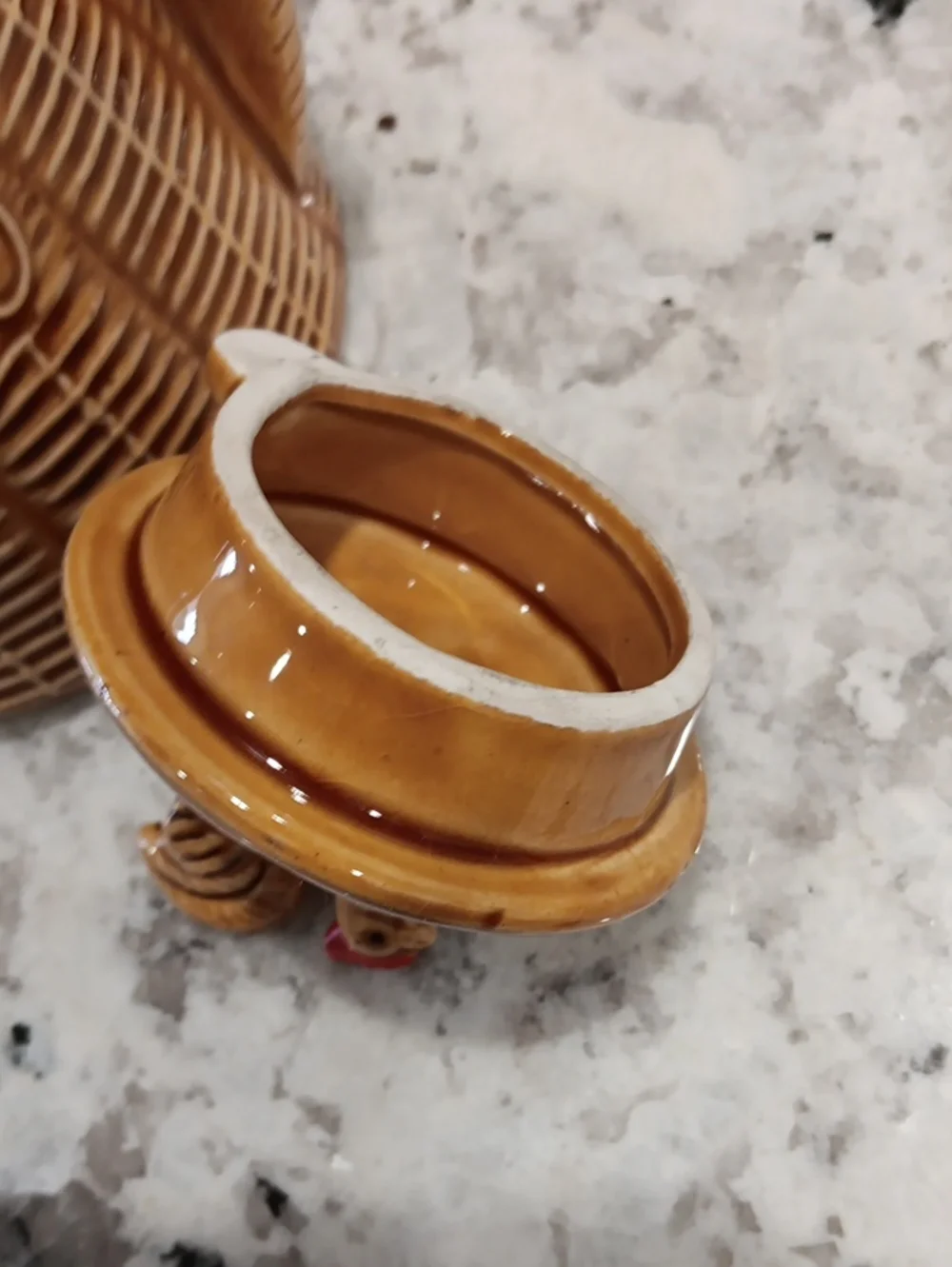 Brown Vintage Ceramic Coffee Pot with Rooster Lid - Classic Kitchen Accent